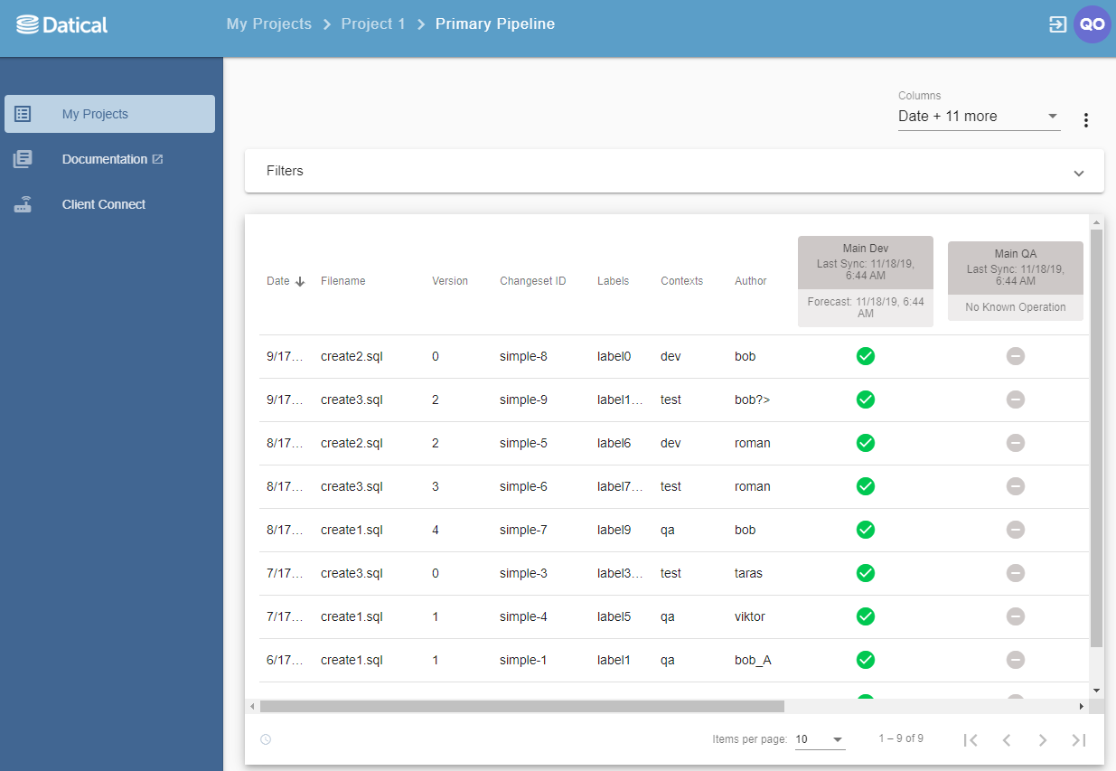 Pipeline Status View